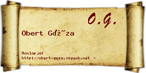 Obert Géza névjegykártya