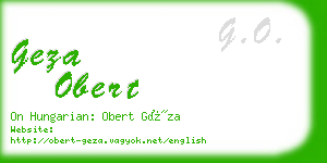 geza obert business card